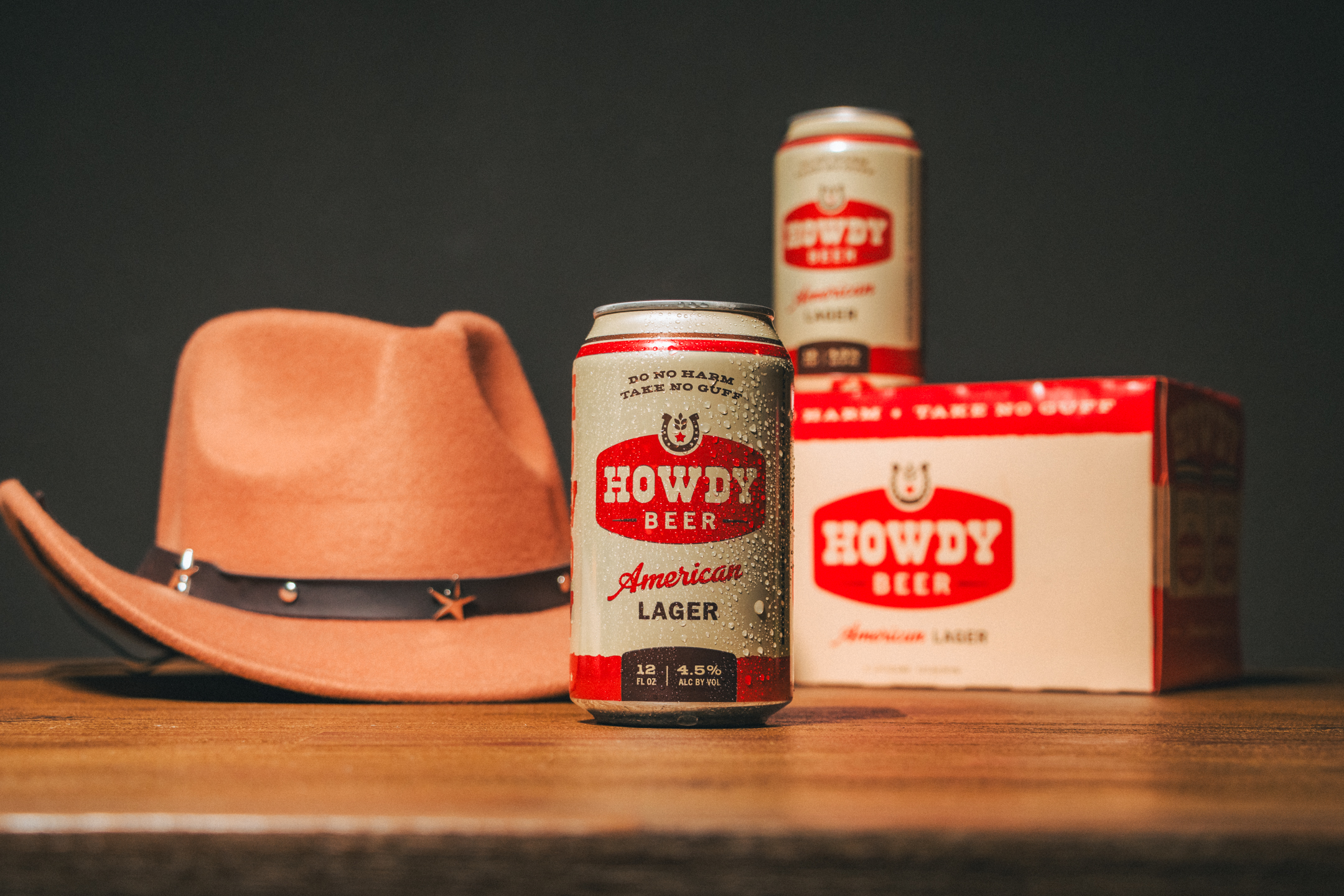 Howdy Beer and cowboy hat